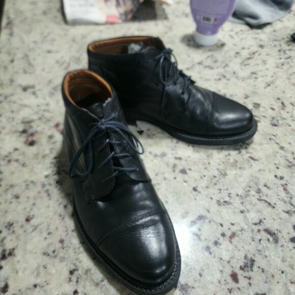 VENTURINI MEN\'S BLACK ITALIAN LEATHER CHUKKA BOOTS SIZE 8.5 MADE IN ITALY